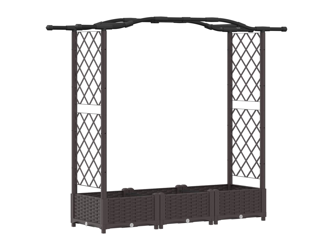 Vidaxl Cama Elevada Com Treliça E Telhado Castanho 169 X 40 X 125 Cm