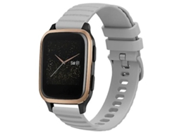 Lurelia Pulseira Garmin Venu Sq 20 Mm, De Silicone Com Padrão Pontos Ondulados E Cor Sólida, Cinza, Acabamento Moderno