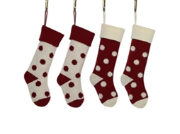 4 Meias De Natal Penduradas Com Bolinhas E Enfeites De Natal Simples Pxcl Olysi Shop