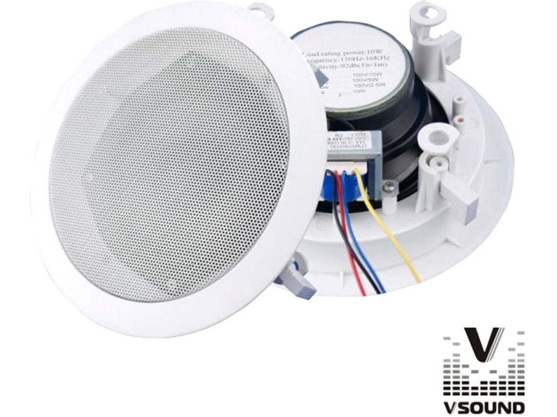 G-VCS5BP :COLUNA DE TECTO PA 100V 5'' 6Wmáx BRANCA VSOUND