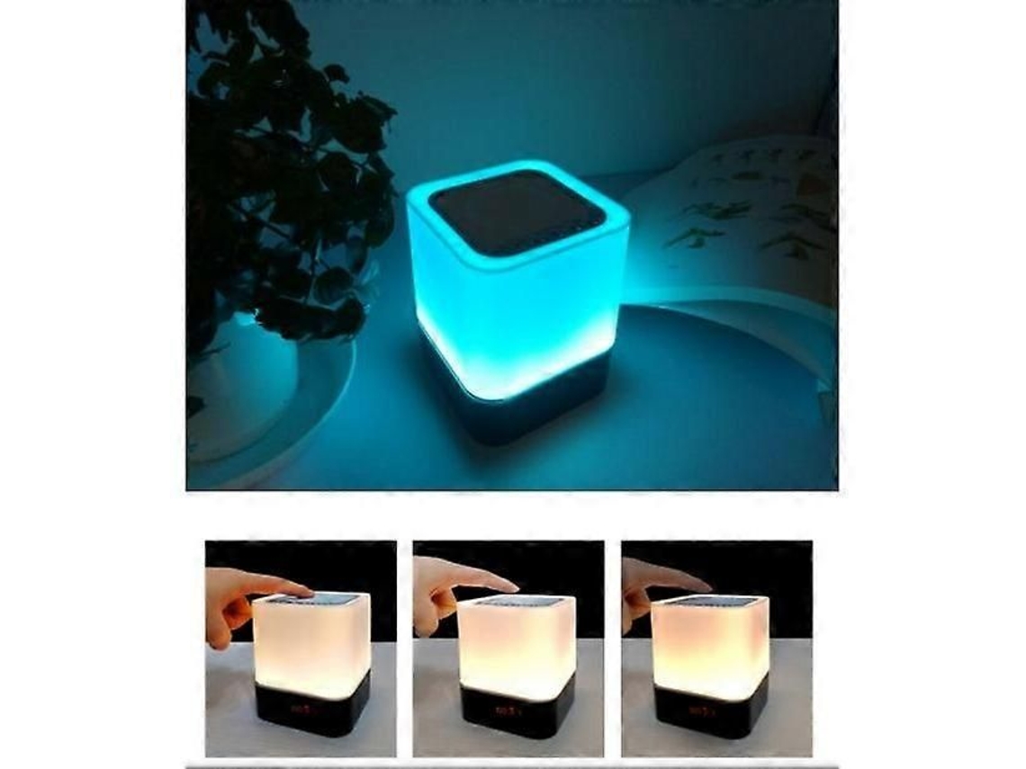 Led Colorido Luz Portátil Usb Alarme Noturno Alto-falante Sem Fio