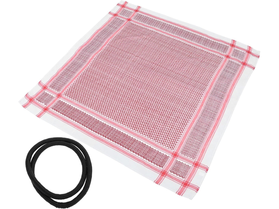 Lenço Árabe Masculino Em Poliéster Leve E Macio, Elegante Design De Turbante Vermelho, Para Atividades.