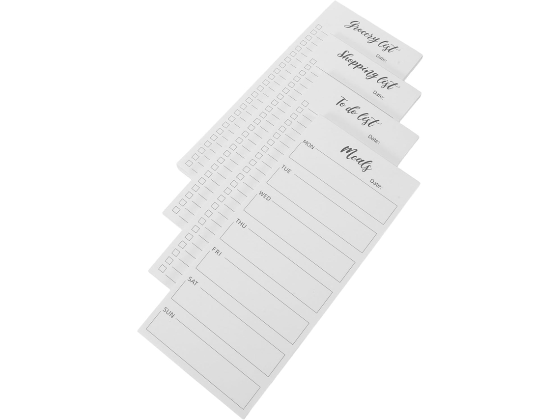 Lote De 4 - Notas Magnéticas Para Refrigerador Com 200 Folhas Lignadas, Papel 80gsm, Aimant Complet