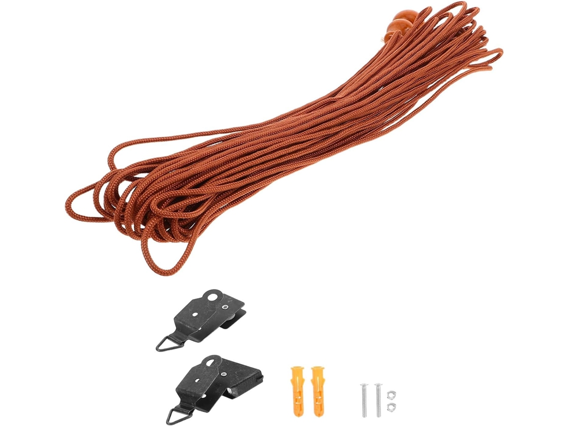 Kit Para Levantar Cortinas De Bambu Para Exterior, Com Cordão De Madeira.