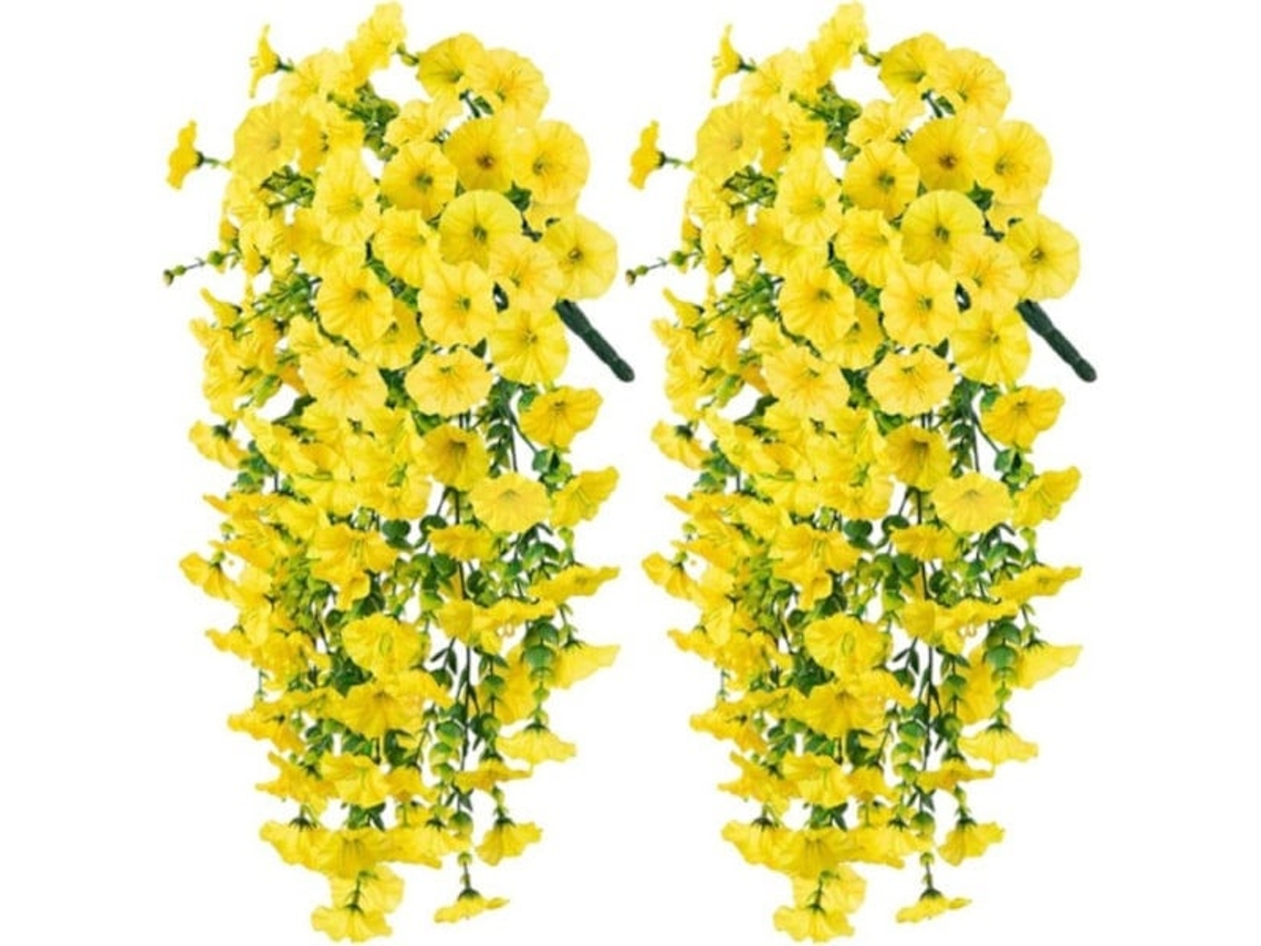 Conjunto de 2 Flores Artificiais Pendentes Resistentes a Uv, para Casa, Jardim AQUAFORGE