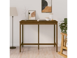 Vidaxl Mesa De Bar 140x80x110 Cm Madeira De Pinho Maciça Castanho Mel