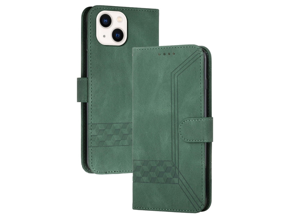 Capa Para Iphone 15 Pele Sintética Verde