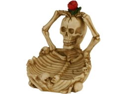 Base de cera com caveira e esqueleto, LED, decoração Halloween Nova Line S/MARCA