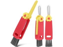 Conjunto De 3 Escovas Limpeza Multifuncionais, Design Compacto Em Pp Para Tampas De Copos E Garrafas Espaços Apertados