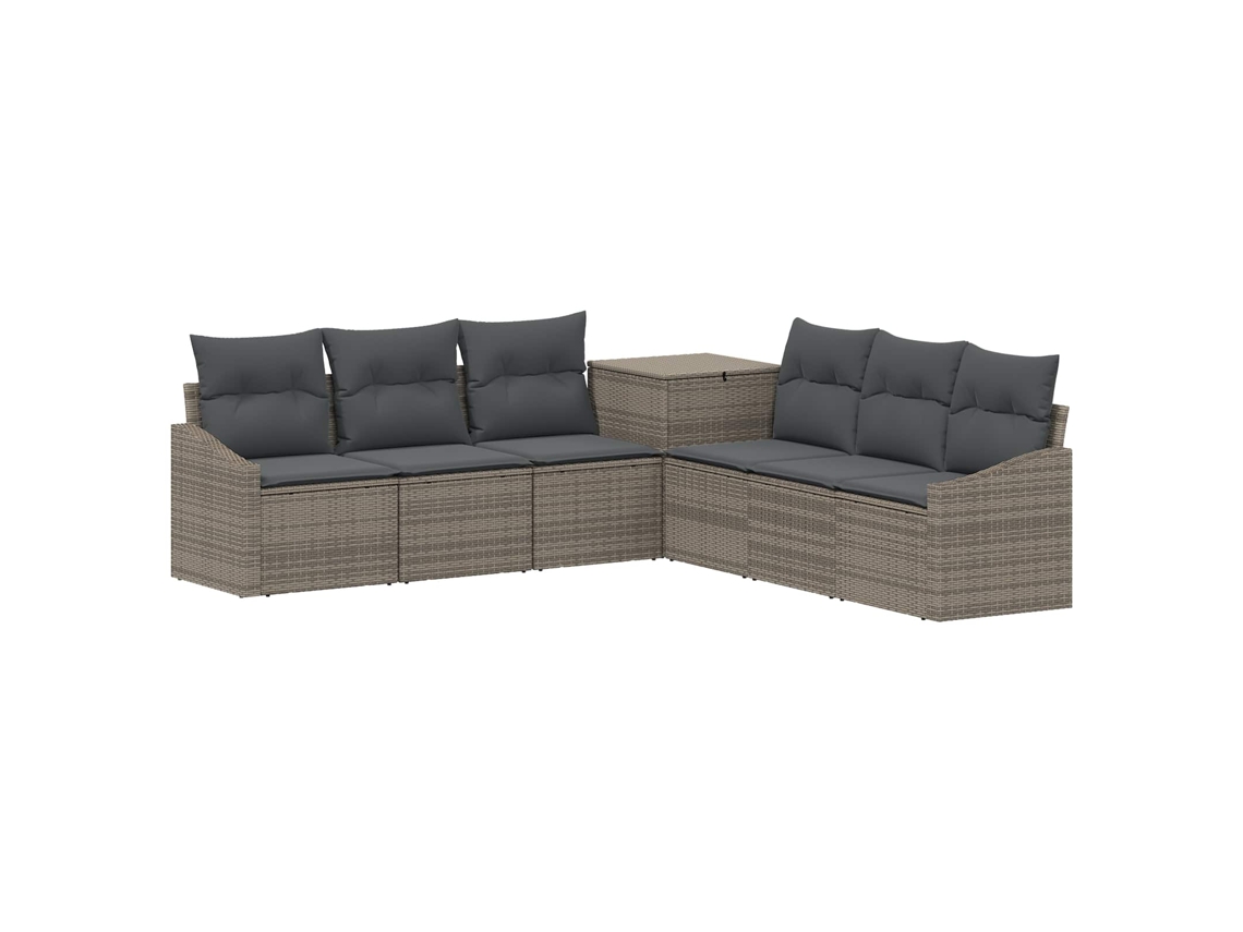 Vidaxl Conjunto De Sofás 7 Pcs Cinza E Cinza Escuro