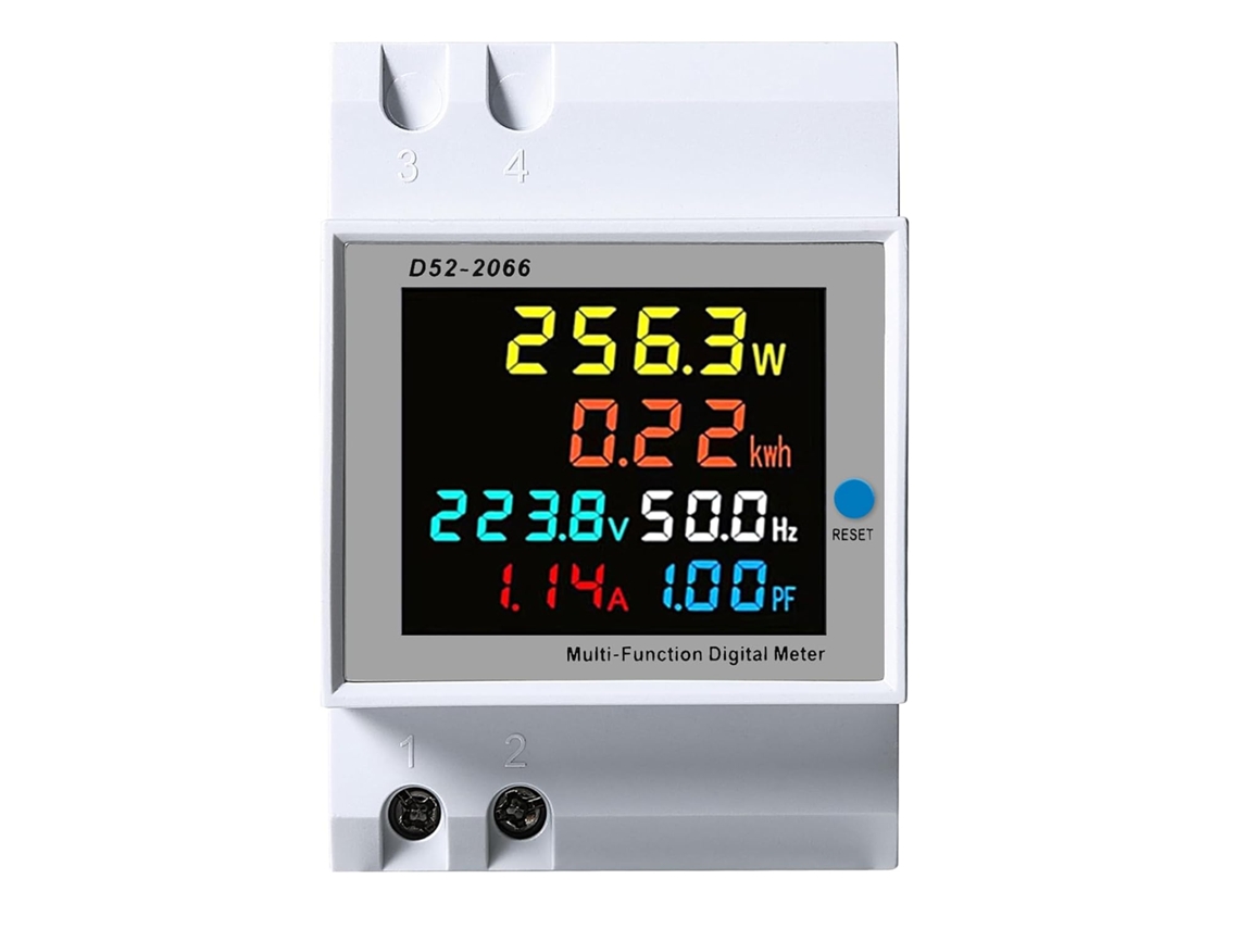 Medidor De Energia Monofásico, Ac40-300v 100a, Para Calha Din, Com Ct