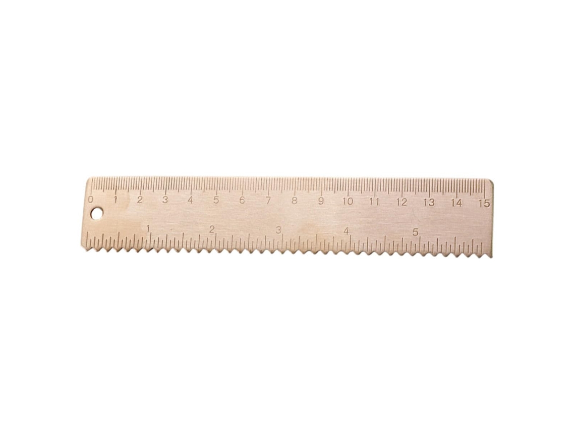 Toddmomy Latão Régua, Régua para Estudantes, Régua Reta De Desenho 15cm, Dupla Scale, Para Desenho E Medição Na