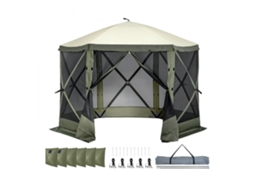 Pavilhão De Camping 3,05x3,05m Para 6 Pessoas Com Proteção Uv, Mosquiteiro E Montagem Rápida Tekmaquinas