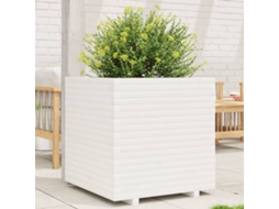 Vidaxl Vaso/floreira De Jardim 70x70x72 Cm Pinho Maciço Branco