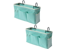 Organizador De Cama Colgante 2 Pack, Almacenamiento Para Dormitorios, Camas Individuales Y Camas Bunk, Material Lona Y Metal