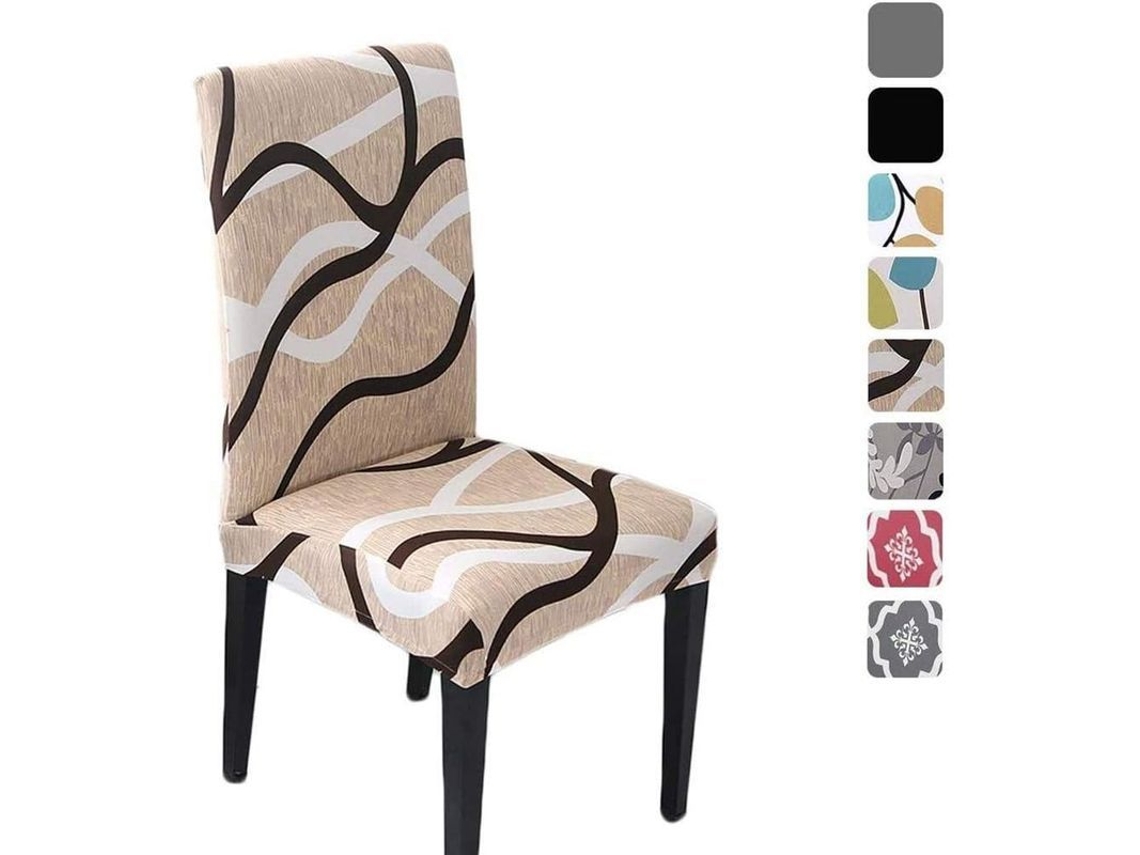 4 Fundas De Silla Elásticas Para Comedor, Lavables Y Antipolvo, Tela Spandex, Protector De Asiento