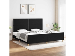 Vidaxl Estrutura de Cama Sem Colchão 200x200 Cm Tecido Preto
