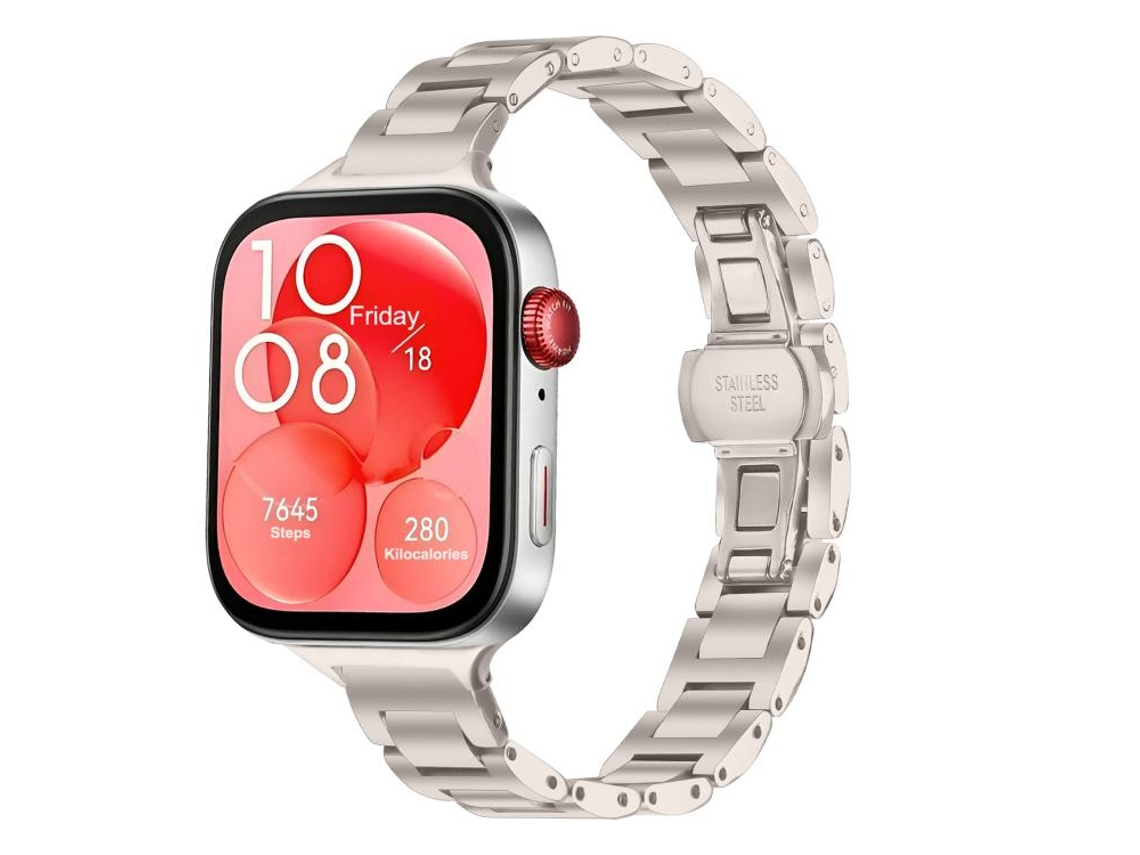 Bracelete para Huawei Watch Fit 4 / Fit 4 Pro / Fit 3 Aço Inoxidável com Fecho de Borboleta Starlight XIAOMOYU