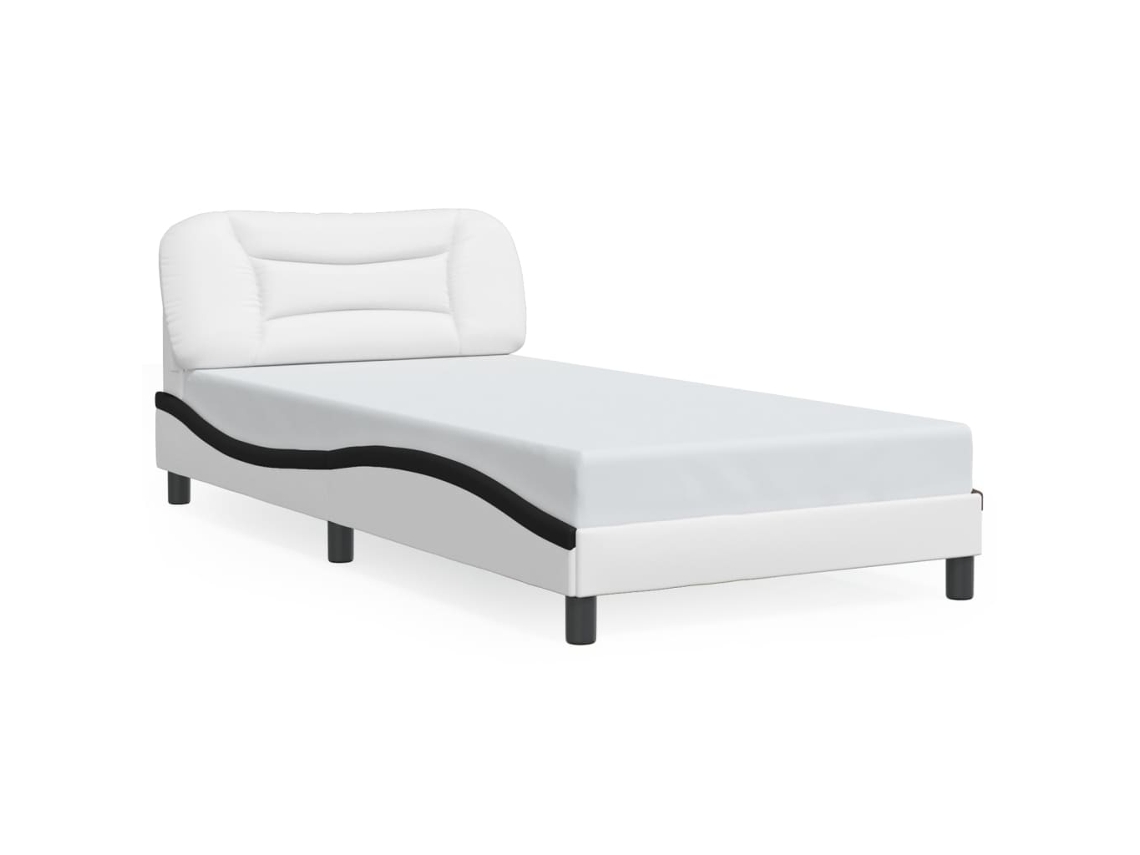 Bed Frame, Bed Frames Vidaxl Branco Couro Artificial (100 X 200 Cm)