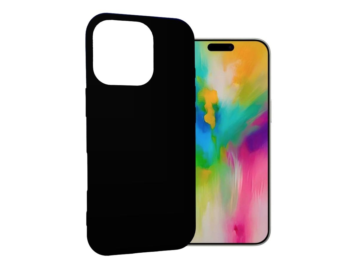 Capa Para Apple Iphone 16 Pro Max (5g) Capa De Silicone Tpu Preta Em Gel Gtrpesp Protetor De Tela De Vidro Temperado Movilearvayotoy