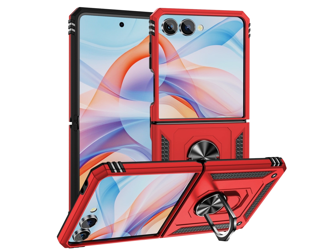 Capa Para Samsung Galaxy Z Flip 7, Suporte Anel Magnético. Czhhmartvermelho