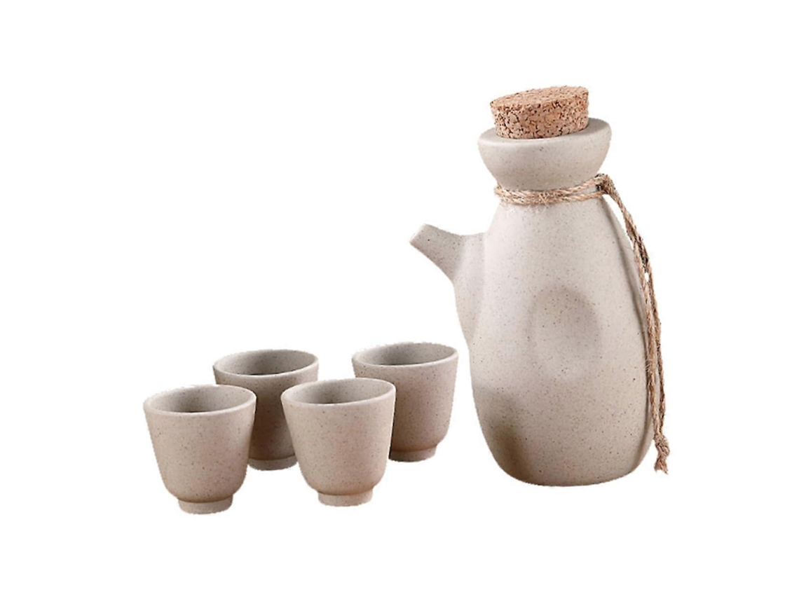 Conjunto De Saquê Japonês Em Cerâmica Com Acabamento Suave Ao Toque, Com Várias Xícaras Para Uso Doméstico E Em Restaurantes.