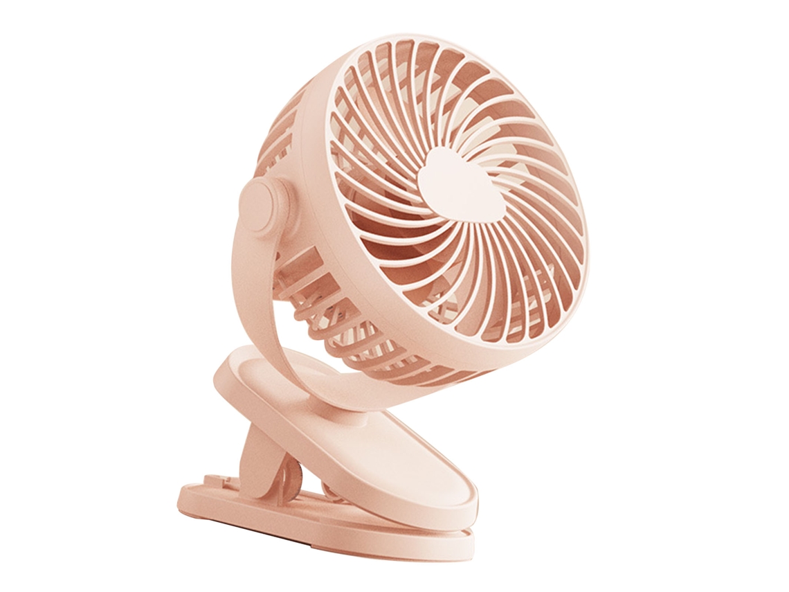 Ventilador de Mesa Primerox Mini Clip Silencioso Usb Alimentação Dupla Portátil Rosa