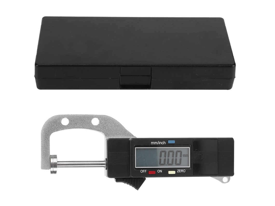 Medidor de espessura digital em aço inoxidável CHABERLU, de 0 a 25,4 Mm, com escala em polegadas e métrica