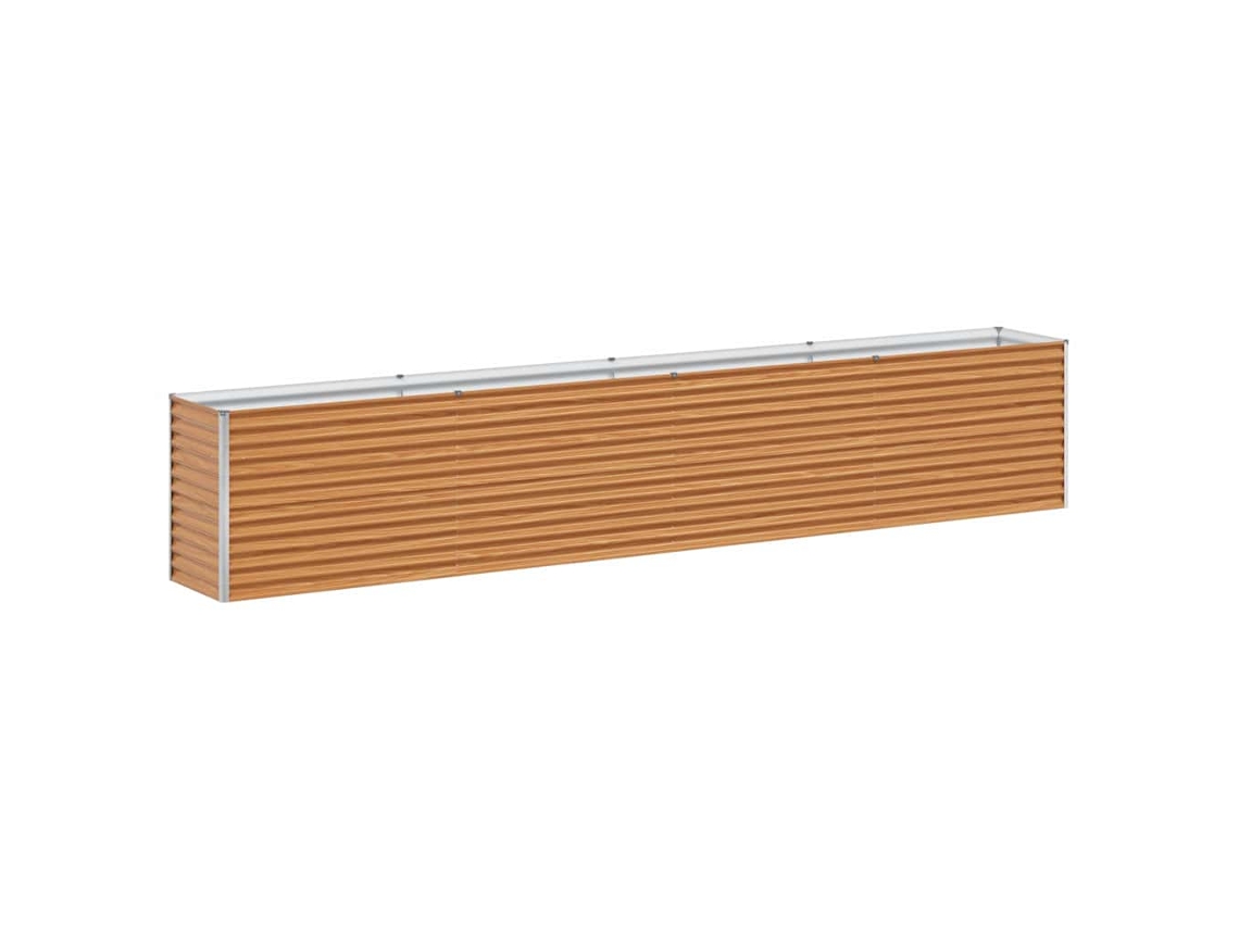 Conjunto 1 Cama De Jardim Vidaxl Castanho Aço (390 X 50 X 68 Cm)