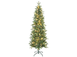 Árvore de Natal artificial, 180cm, com 200 luzes, 8 modos, galhos articulados, verde