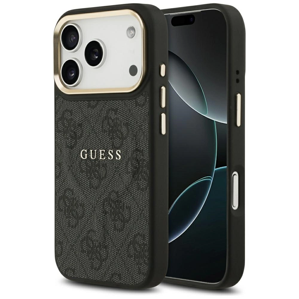 Capa Guess 4g Pu Com Logotipo Clássico E Proteção Magsafe Para Iphone 17 Pro - Proteção De Luxo