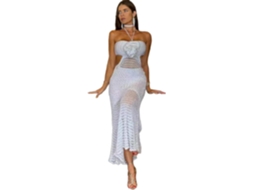 Vestido de Praia Feminino de Tricô com Costas Abertas SFUSHOS