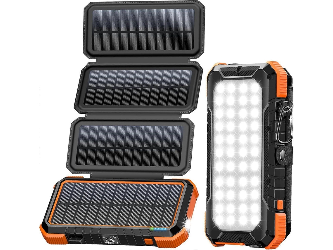 Banco De Energia Solar Com 4 Painéis Solares Dobráveis, 20.000 Mah Olysi Shop (modelo 2025)