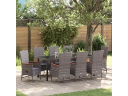 Vidaxl Conjunto De Jantar Para Jardim 9 Unid. Cinzeto