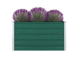 Vidaxl Canteiro Jardim Elevado 100x100x45 Cm Aço Galvanizado Verde