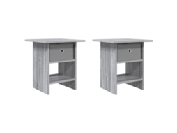 Conjunto 2 Mesa Moderna Vidaxl Cinzento Derivados De Madeira (41 X 40 X 45 Cm)