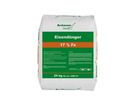 Fertilizante de Ferro 25 kg 17 Sulfato para Gramados 1000 m² Elimina Musgo Fortalece Gramados Beckmann