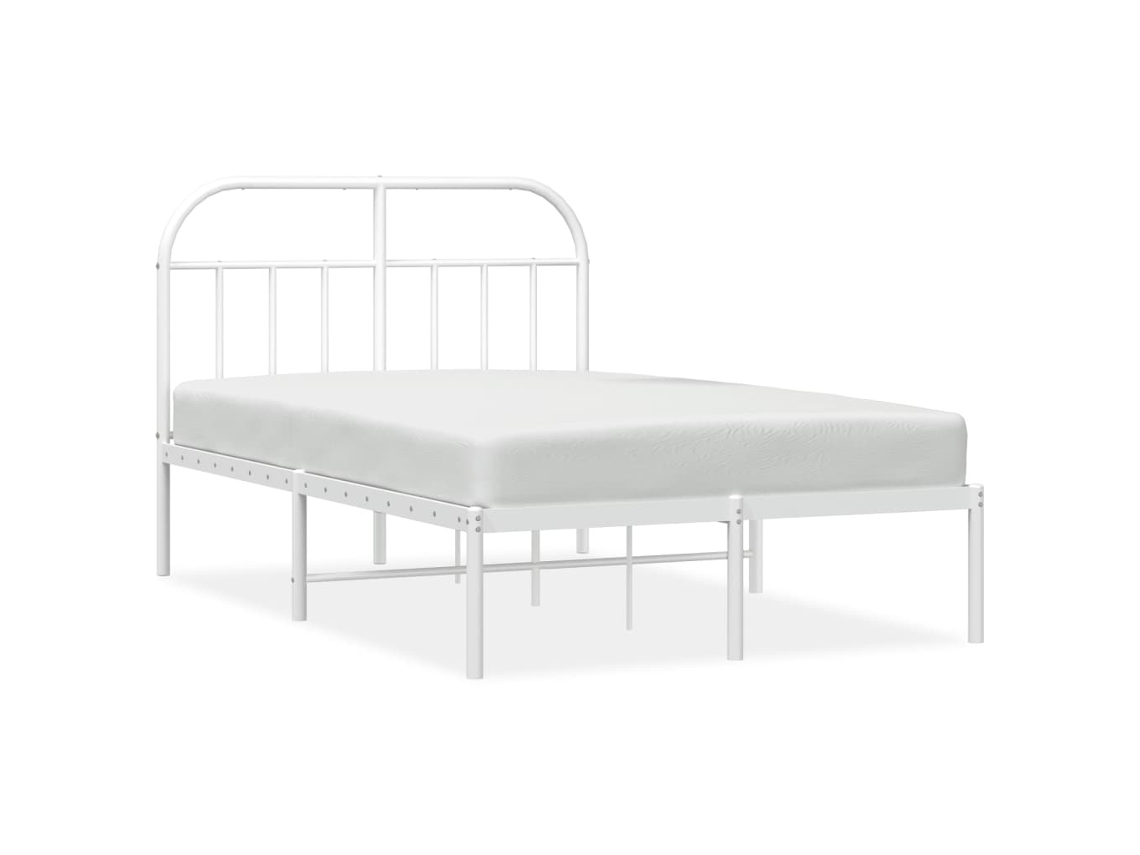 Bed Frame, Bed Frames Vidaxl Branco Aço (135 X 190 Cm)