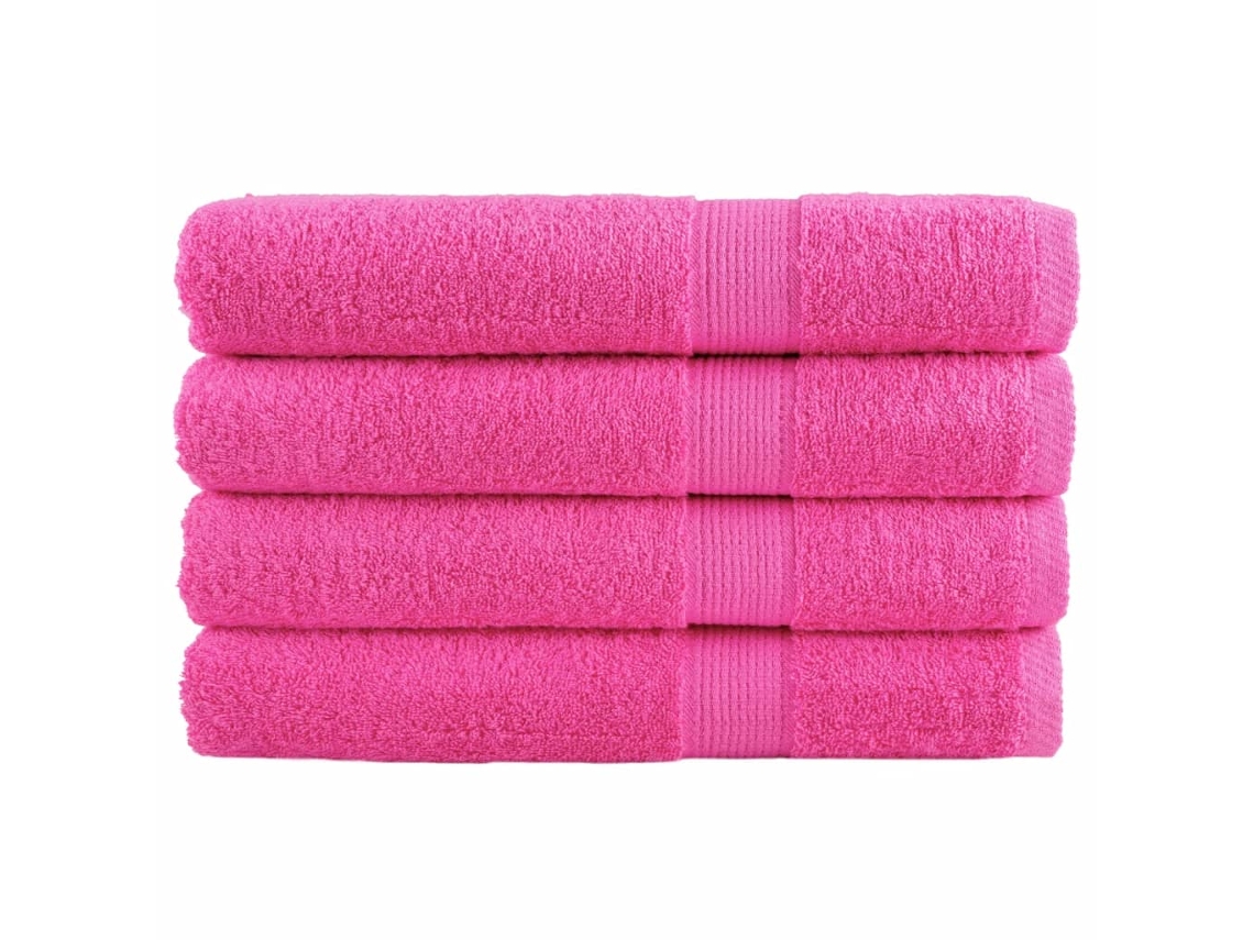 Vidaxl Toalhas Premium Solund 4 Pcs 100x200 Cm 600 Gsm Rosa