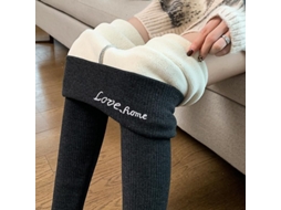 Fasst Leggings de Inverno Mulher Cintura Alta Forro Caliente Espessura Opaque Térmicos Algodão