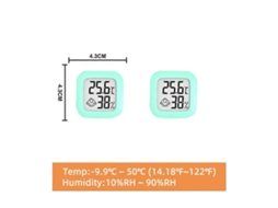 Conjunto De 2 Mini Termômetros E Higrômetros Digitais Para Ambientes Internos Com Visor Lcd E Sensor De Temperatura - Verde
