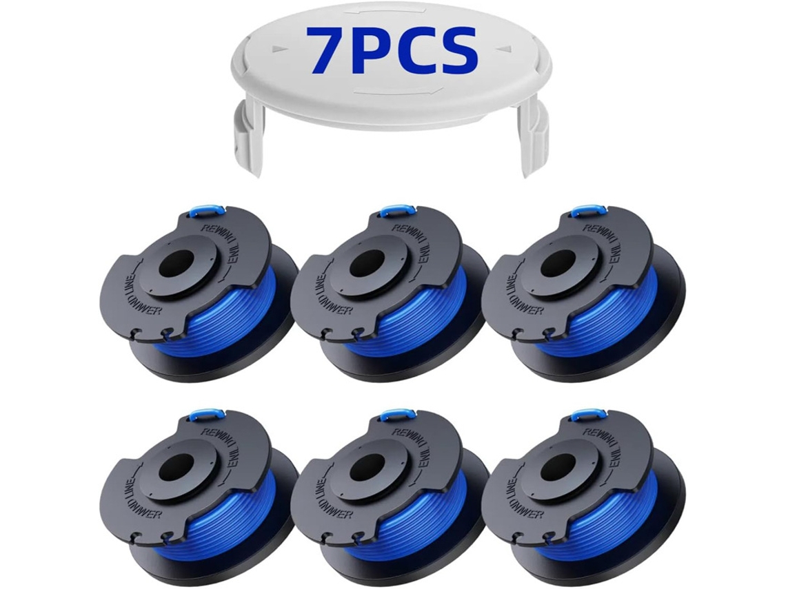 Pacote com 6 Carretéis de Fio com 1 Tampas Aparador de Grama para Ryobi Ac14rl3a/ac14hca HENTEN HOME