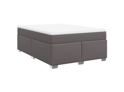 Cama com Molas Couro Artificial Cinzento MAISON EXCLUSIVE 140x190 cm