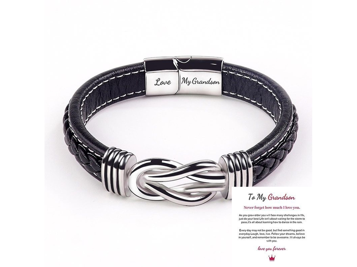 2026 pulseira para Filho/neto com Cartões, Pulseira Masculina, Presente Inspirador de Aniversário para Homens