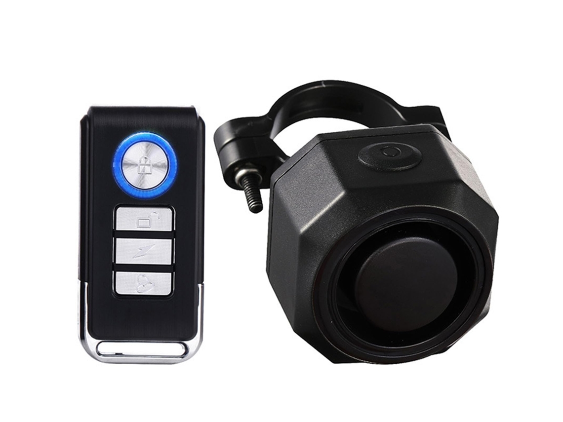 Alarme Sem Fio Recarregável para Bicicletas com Vibração,sensor de Movimento,à Prova D'água e Controle Remoto sistema Antifurto de 110db LYYTUNG