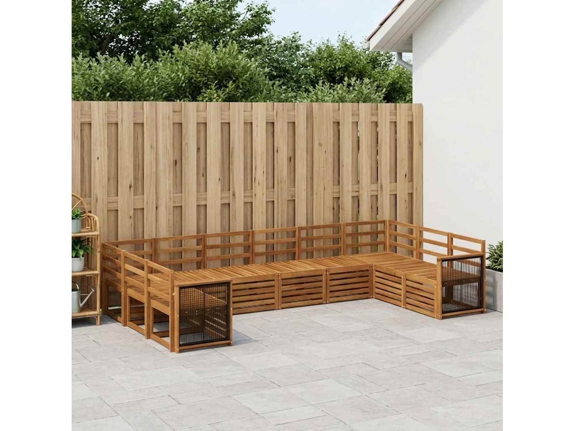 Vidaxl Conjunto De Sofá Sectional 7 Pcs Natural