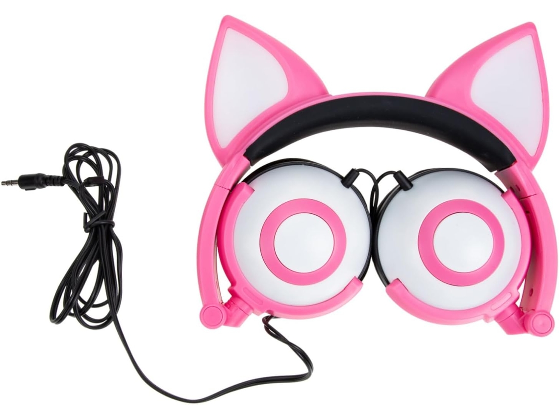 Fones De Ouvido Sem Fio Osaladi Com Orelhas Gato Para Crianças, Com Faixa De Cabeça Ajustável E Material Pvc