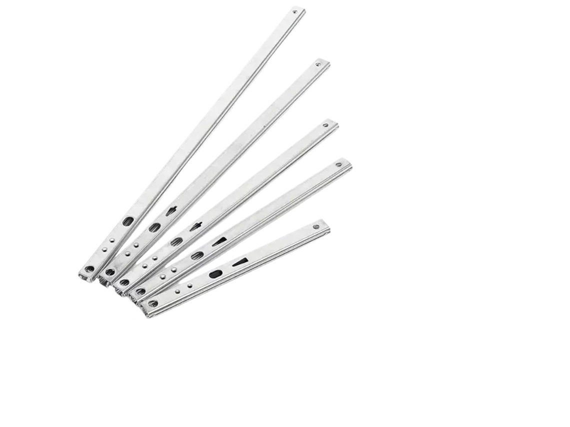 Par De Corrediças Para Gaveta, Duas Seções, 17mm De Largura, Trilho Dobrável De Aço Com Esferas 182mm 8 Polegadas