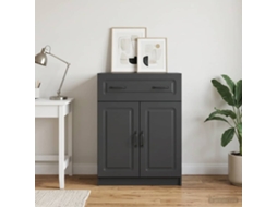 Vidaxl Buffet Com Gaveta Preto 66 X 34,5 X 87 Cm Derivados De Madeira
