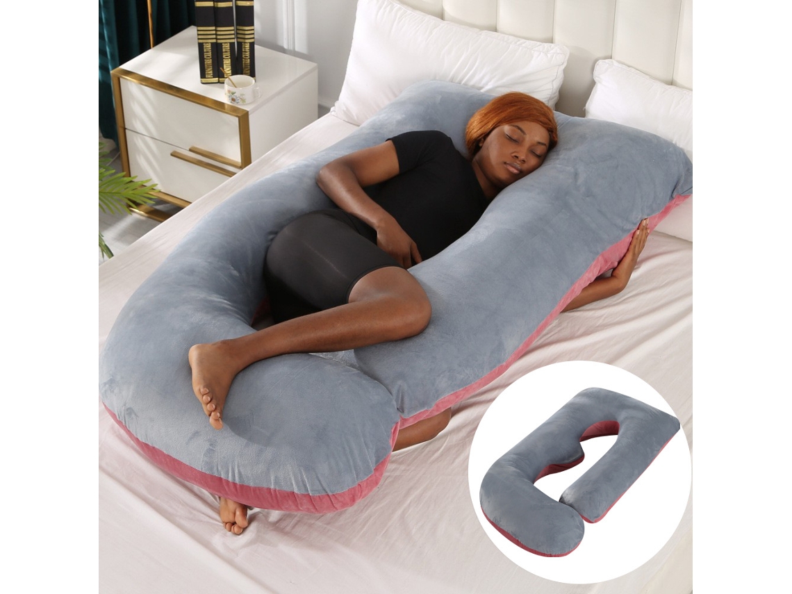 Almofada para Grávidas, Almofada de Amamentação, Alivia as Dores da Gravidez, Item Essencial para Gestantes SPQMENT (65x90x175cm cinza vermelho)